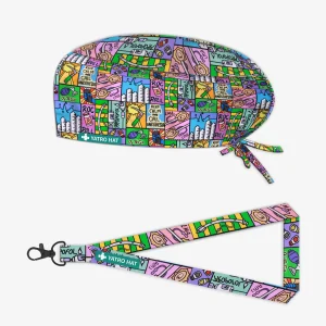 Gorro Quirúrgico y Lanyard Anestesia Pelo Largo