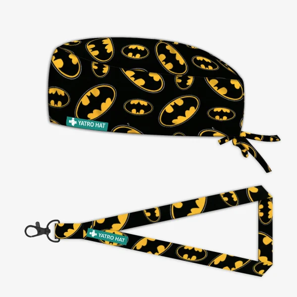 Gorro Quirúrgico y Lanyard Batman Pelo Corto